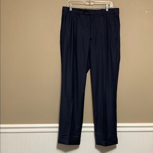 ARISTO Men’s Aberdeen New Blue Straight-Leg 100% Wool Dress Pants 34 Office Work